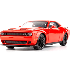 Dodge Hellcat Challenger SRT em Escala 1/32 (Modelo Fundido em Liga de Metal)